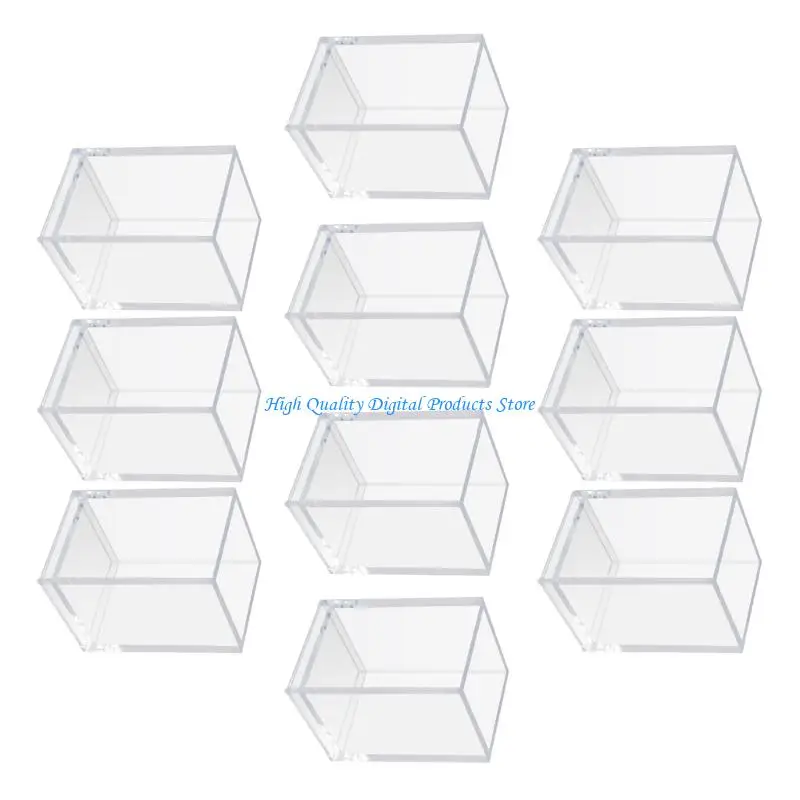 U2JE 10Pcs Stackable Clear Acrylic Pen Cup Large Compartment Pen Organiser for Home
