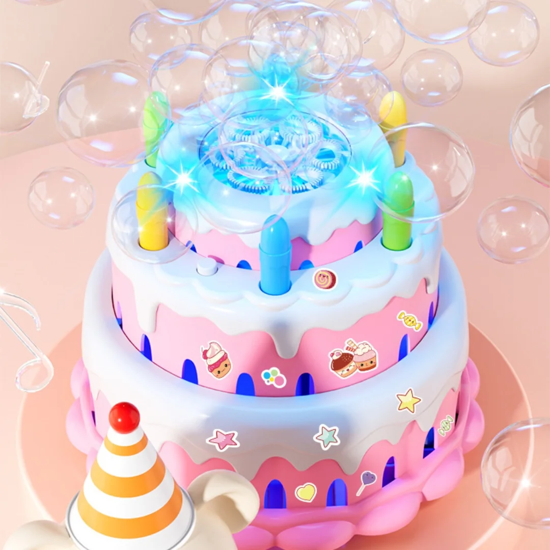 آلة فقاعة كعكة عيد ميلاد الأطفال Kawaii ألعاب كهربائية وامض الموسيقى آلة أوتوماتيكية فقاعة الأطفال فتاة هدايا جميلة 6-12y