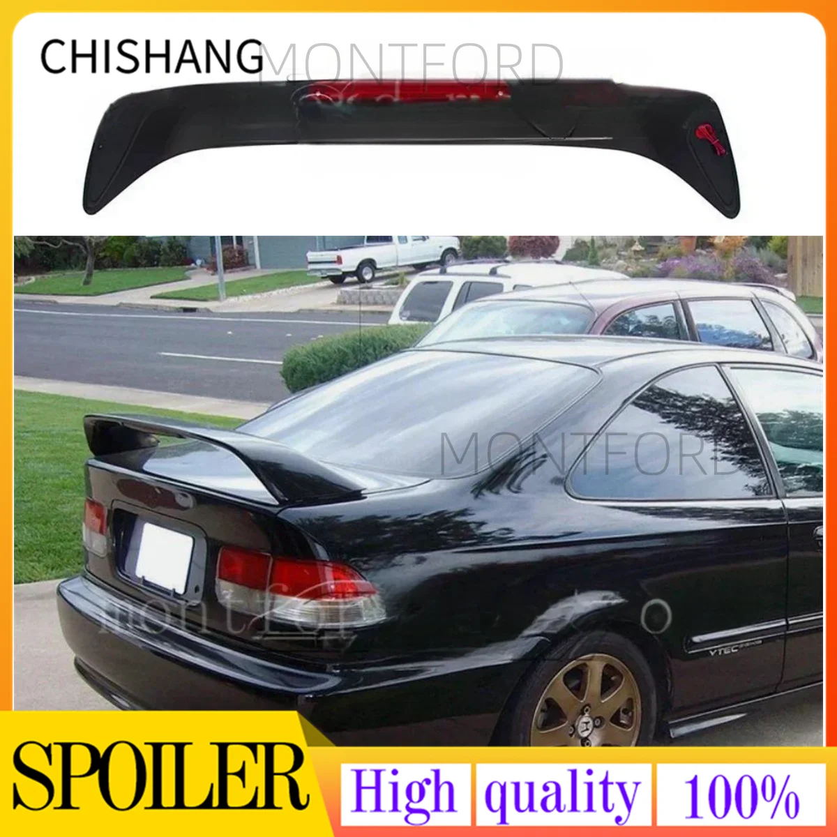 Spoiler for HONDA CIVIC 1996-2001 2DR 4DR COUPE EM EJ Si Trunk Spoiler  Rear Wing  Accessories