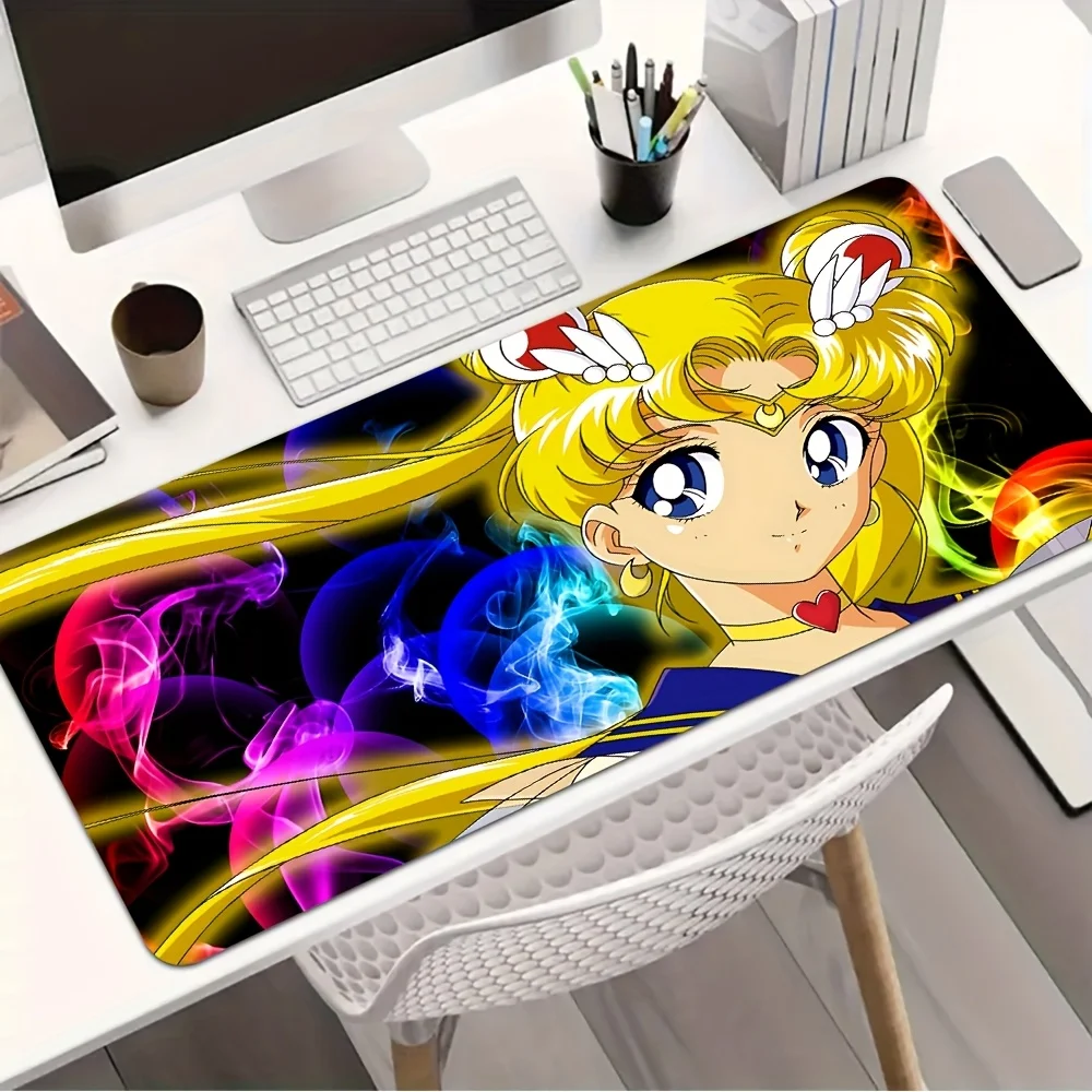 قطعة واحدة من لوحة ماوس الألعاب Sailor Moon - قاعدة مطاطية غير قابلة للانزلاق، سطح انزلاقي أملس، حصيرة مكتب أنيمي للكمبيوتر الشخصي والمكتب والمنزل - Perfect Sai #2