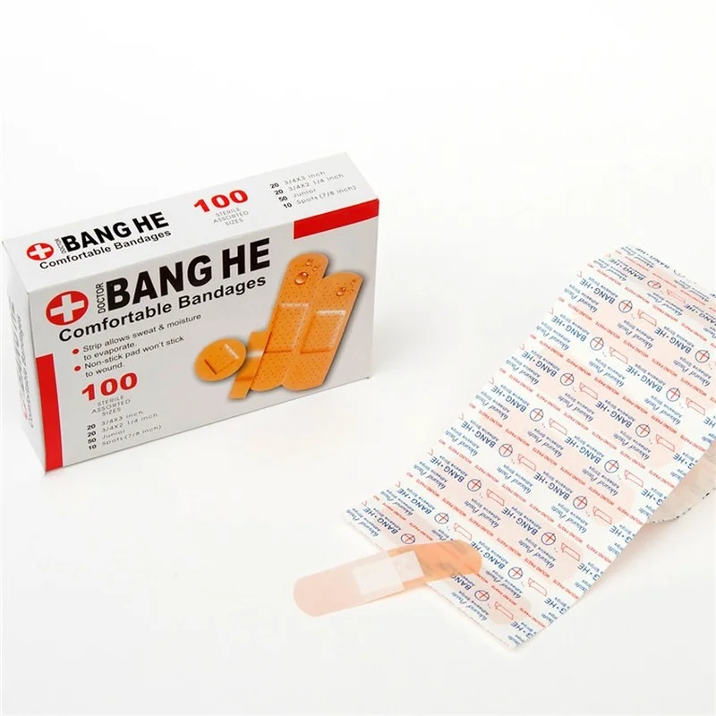 100Pcs/lot Emergency Stickers Waterproof Breathable Hemostasis Aid Bandage Adhesive Outdoor First Aid Emergency Accessories