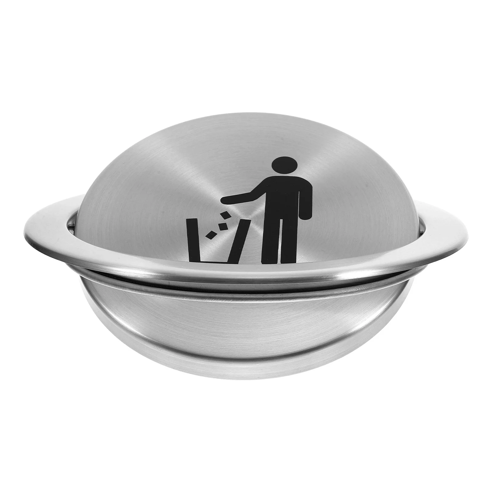 

1pc Embedded Trash Bin Lid Stainless Steel Swing Flap For Kitchen Bathroom Countertop Waste Container Recessed Grommet