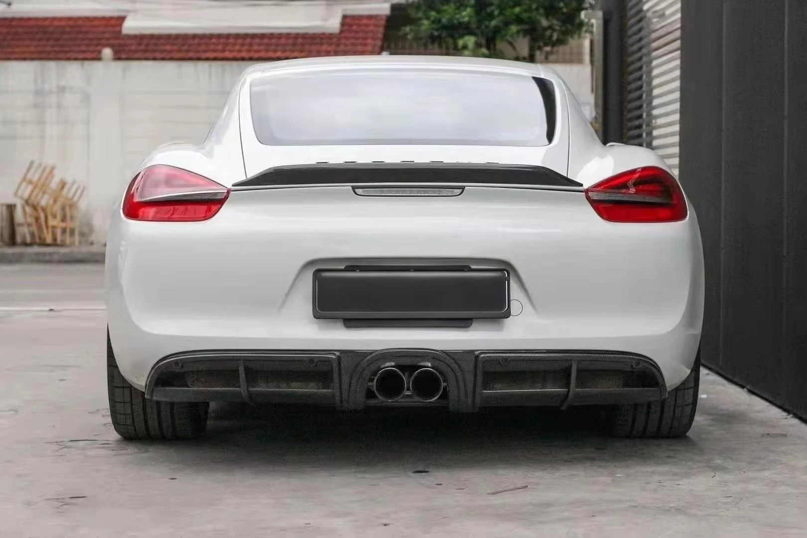 New High Quality Carbon Fiber for 2012-2015 Cayman Boxster 981 for Style Car Bumpers Upgrade Rear Diffuser Bumper Lip
