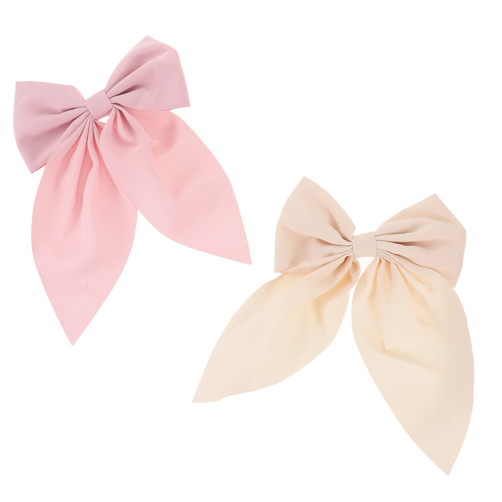 

2Pcs Large Bow Clips for Girl Simple Color Lightweight Durable Girls Hair Accessories Bows Straight Hair Wedding Party