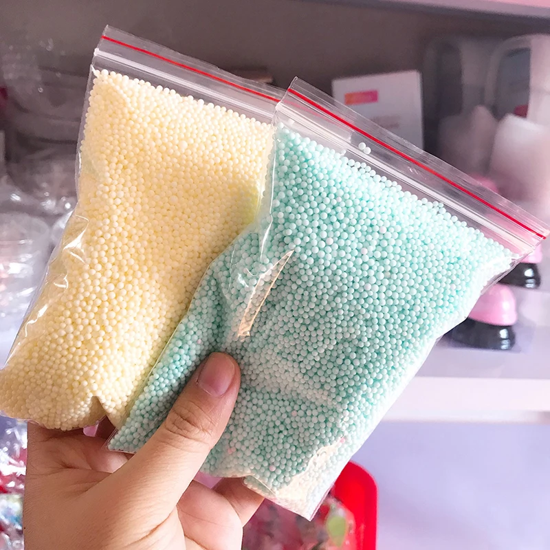 ملحقات جزيئات الطين الثلجية كرات الوحل خرز رغوي صغير لحشو الرغوة لمستلزمات الحرف اليدوية ذاتية الصنع عبوة واحدة