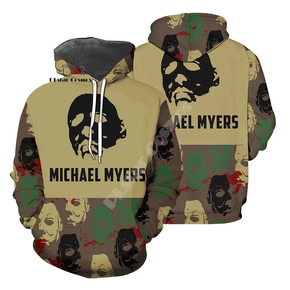 Cosplay Halloween Horror Terror Movie Michael Myers Vintage Retro Graffiti 3DPrint Pullover Streetwear Casual Jacket Hoodies N19