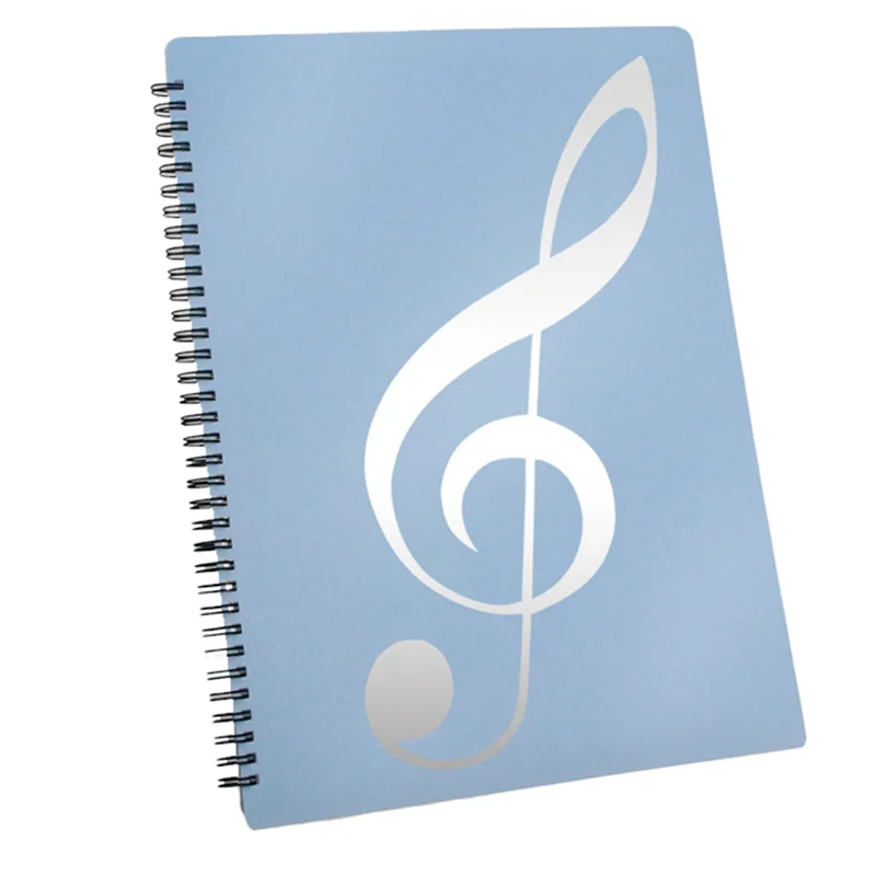 Sheet Music Folder, 60 Pages Capacity, Sheet Music/Holder,Fits Letter Size A4, Writable & Detachable(Blue)