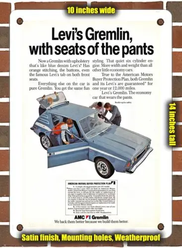 METAL SIGN - 1973 AMC Gremlin X with Seats of the Pants - 10x14 Inches