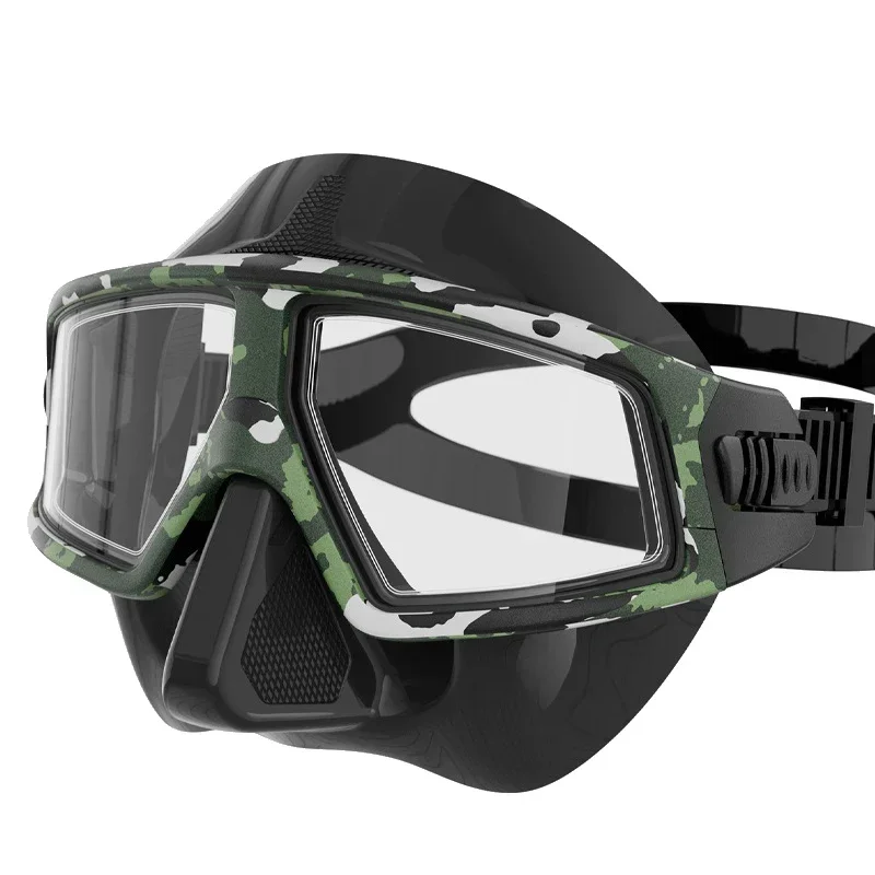 Low volume diving mask Snorkeling Swimming Goggles Anti Fog Liquid Silicone Resin Lens