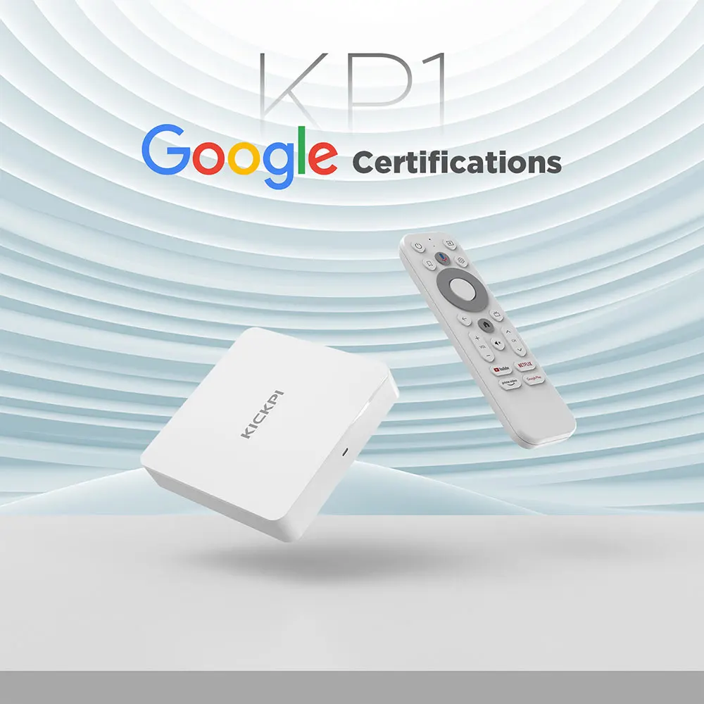 الجملة KICKPI KP1 Google & Netflix TV Box Android 12 Amlogic S905Y4 2GB 32GB دعم 1080P H.265 4K Dual Wifi BT5.0 Voice