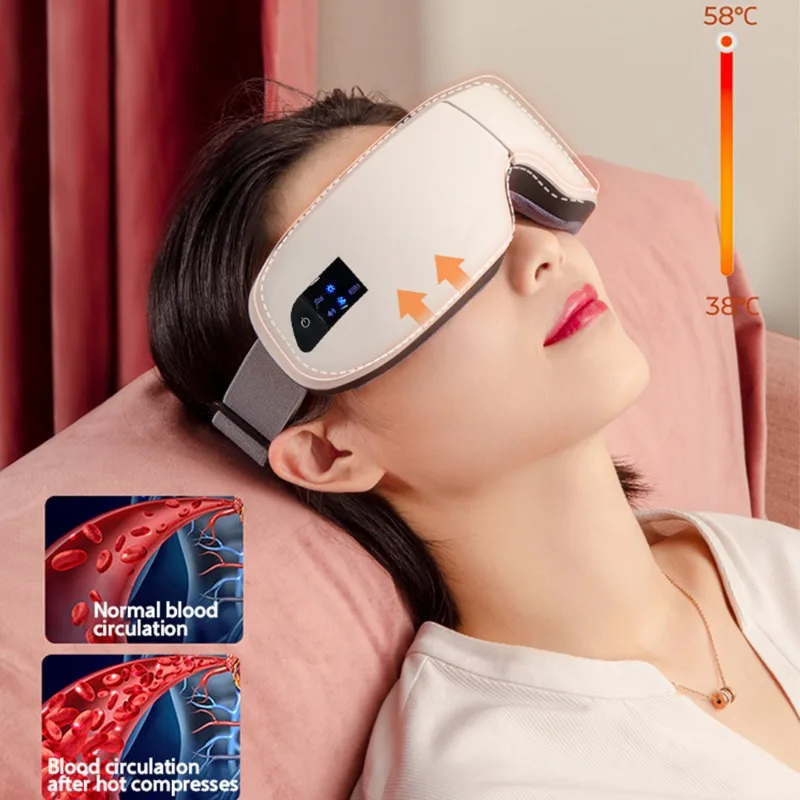 Eye Massager with Heat and Cooling Eye Masks for Dark Circles Puffiness 3D Airbag Kneading Vibration Eye Massage Facial Massager