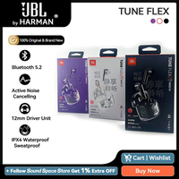 100% Original JBL TUNE FLEX True Wireless headphones 12mm Driver Unit Bluetooth 5.2 Translucent IPX4  Bluetooth earphone