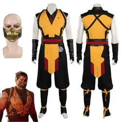 Mortal Kombat Scorpion Cosplay Costume Male Men Outfits Fantasia Role Play Clothes Halloween Carnival Party Disguise Suit