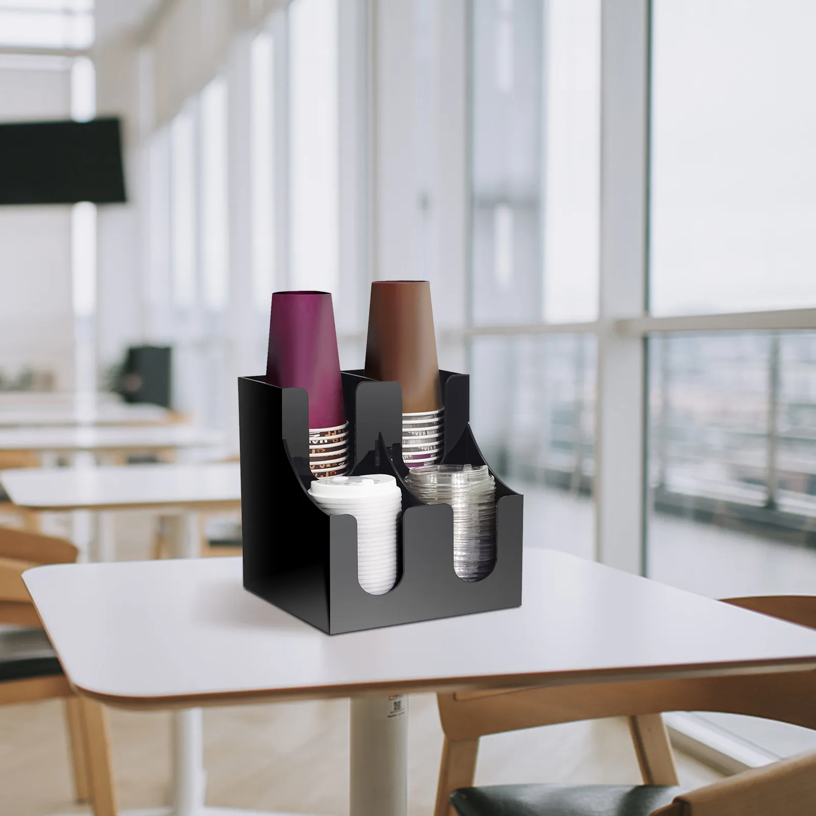 

Acrylic Paper Cup Storage Rack Practical Organizer for Kitchen Tabletop Countertop Cup Dispenser Tabletop Paper Holder