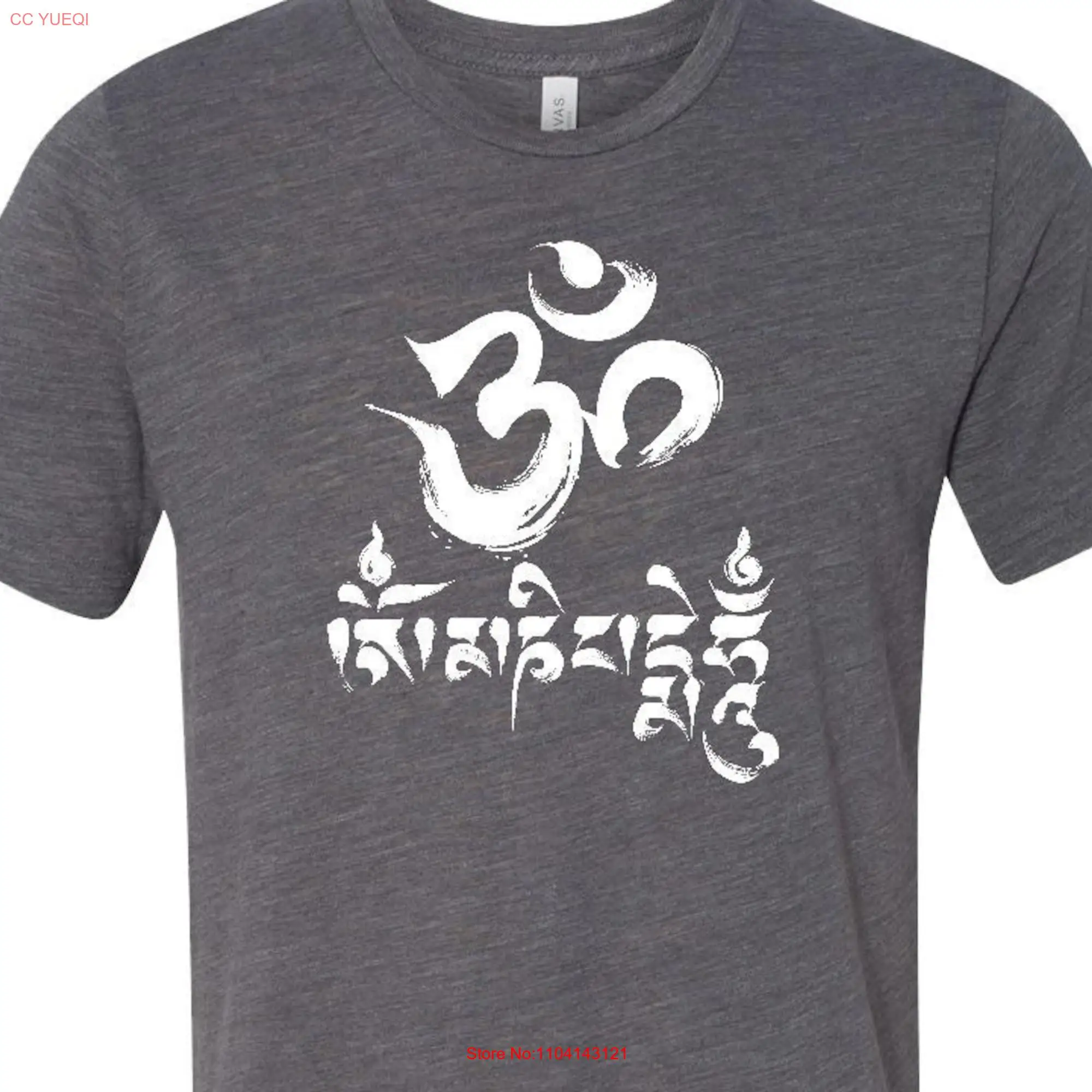 OM Mani Padme Hum Men's Yoga Burnout T Shirt MANIPADME 3650 long or short sleeves