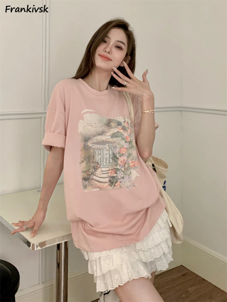 

T-shirts Women Casual Simple Hotsweet Fashion Hipster Summer Half Sleeve Korean Commuting Style Popular Streetwear Tops College