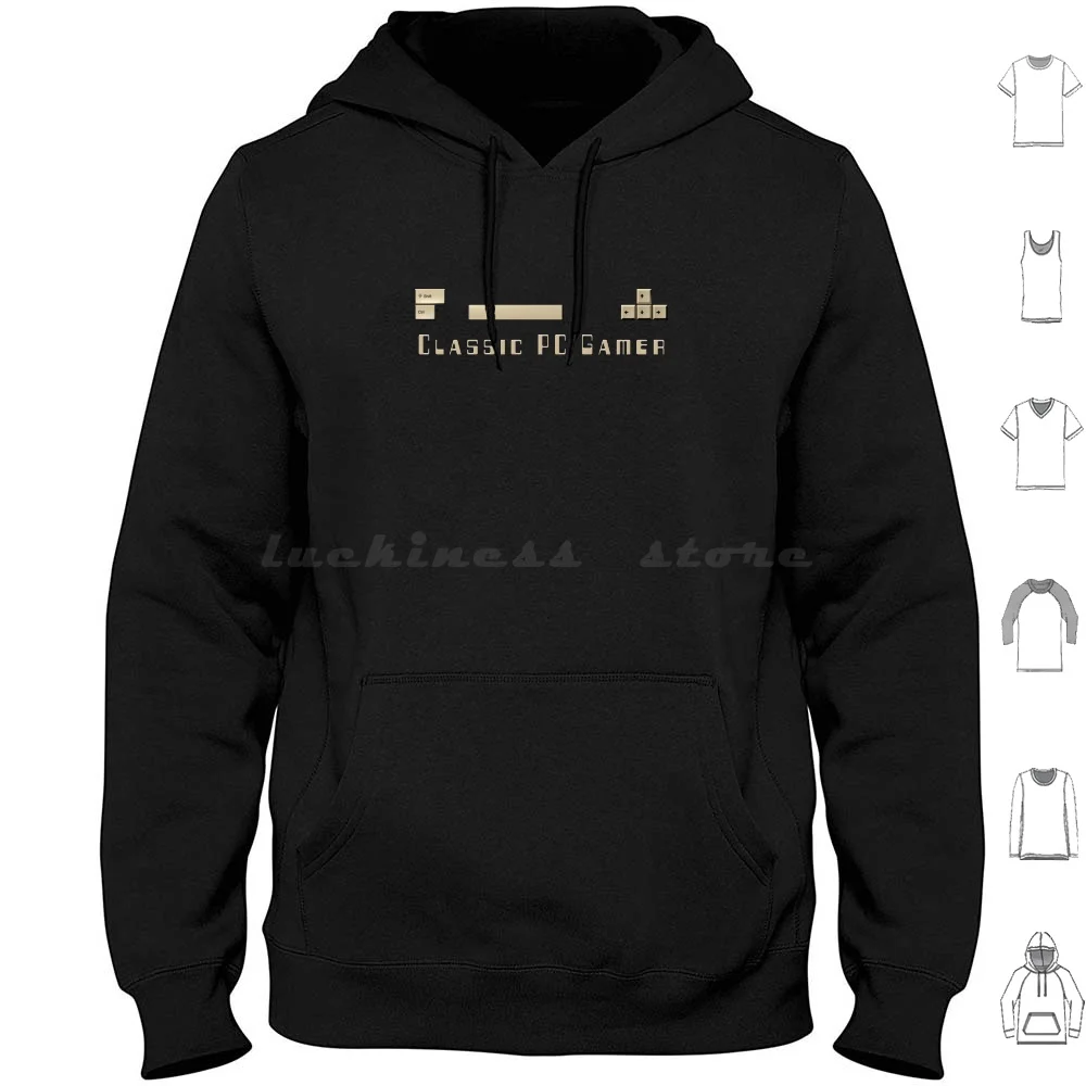 Classic Pc Gamer Hoodies Long Sleeve Retro Vintage Nostalgia 80S 1980S Eighties Computers Computer Ibm Floppy Disk Dos