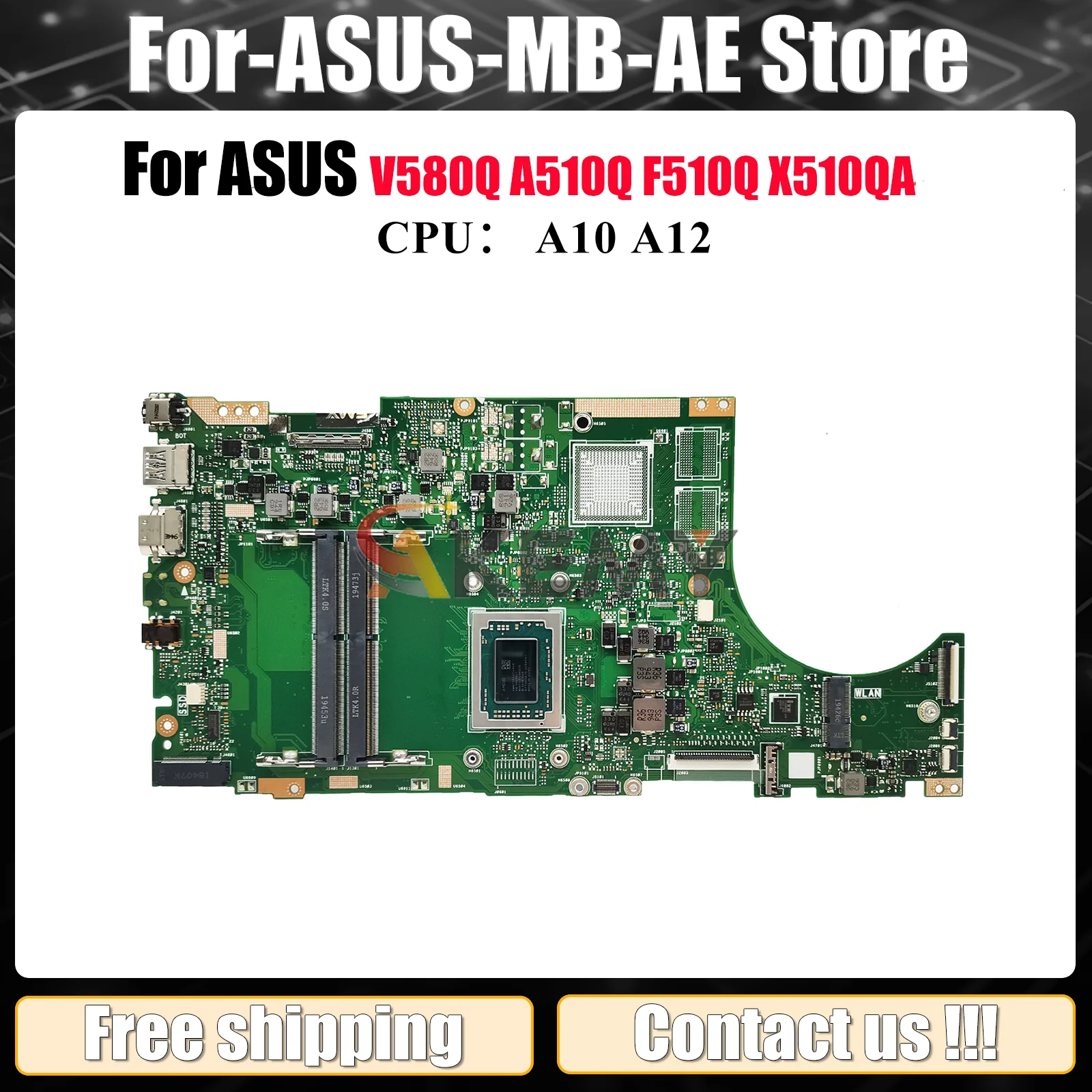 

X510QR Материнская плата для ноутбука ASUS VivoBook F510Q X510QA A510Q V580Q X510Q X510QR Материнская плата с процессором A10 A12 100% tests OK stk