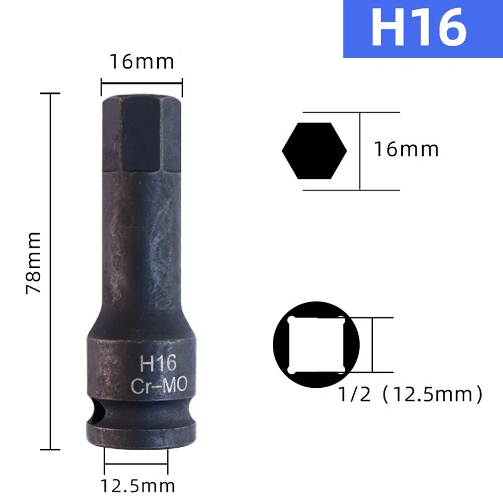 Adaptador de enchufe, destornillador Hexagonal neumático, llave de tubo, adaptador de enchufe de impacto de junta en U, herramientas manuales de acero al cromo-molibdeno