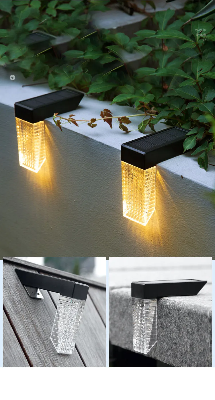 

2/4/6/8PCS Solar Power LED Outdoor Waterproof Garden Pathway Yard Stairs Lamp Light Energy Saving LED Solar Light Wall Lamp