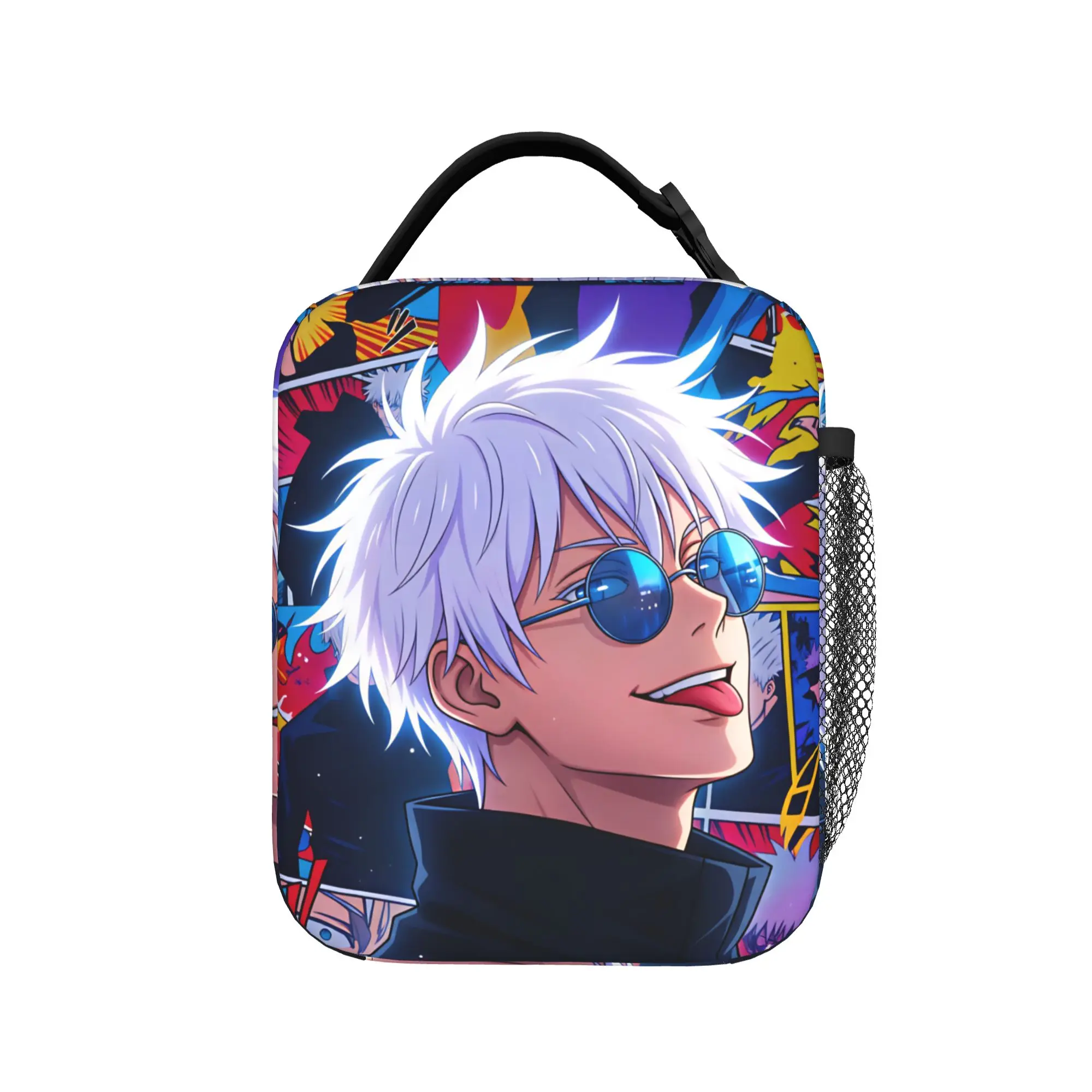 Satoru Gojo Comic Animation Lunch Bag For Child Lunch Box Leisure Office Cooler Bag Convenient Oxford Thermal Tote Handbags