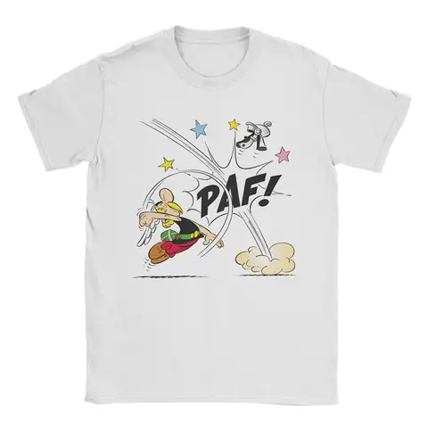 Men's Asterixes Fist on Drawstring T Shirts Cartoon Obelixes Cotton Clothing Funny Short Sleeve O Neck Tees Big Size T-Shirts