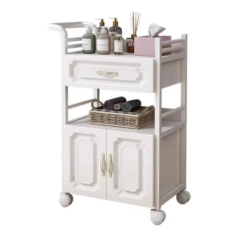 عربة صالون تجميل كبار ضوء فاخر أداة التجميل عربة صالون طبي أثاث عربة تخزين خاصة