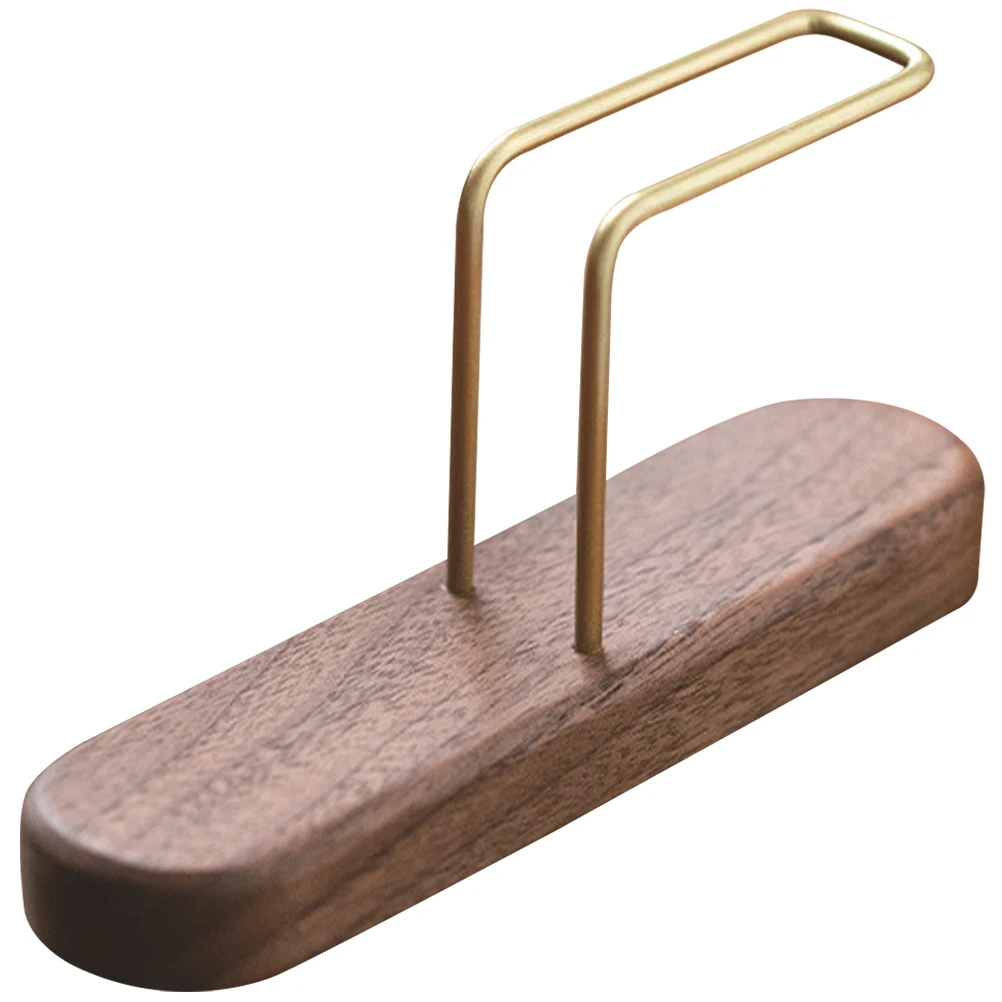 

Coffee Filter Paper Rack Wooden Stand Desktop Holder Brass Material Filters Storage Container Simple Style Practical Design Dry