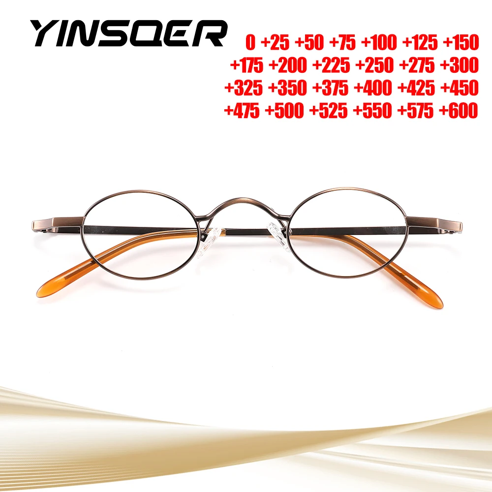 

Vintage Oval Eyeglasses Optical Frame for Men Women Anti Blue Light Reading Glasses Customize Prescription Metal Eyewear