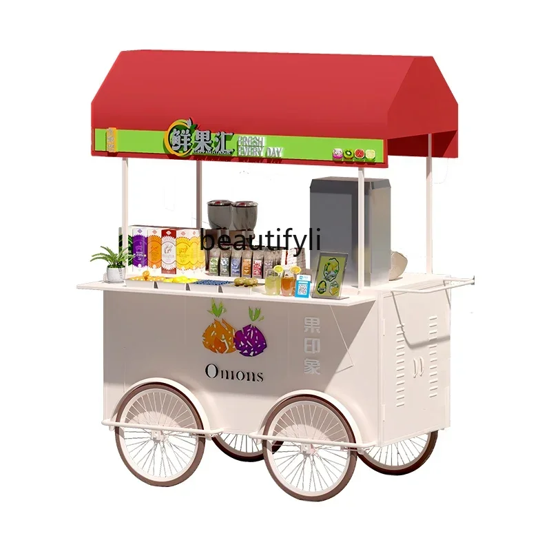 

ACommercial float booth truck wrought iron outdoor float movable market mall stallHY