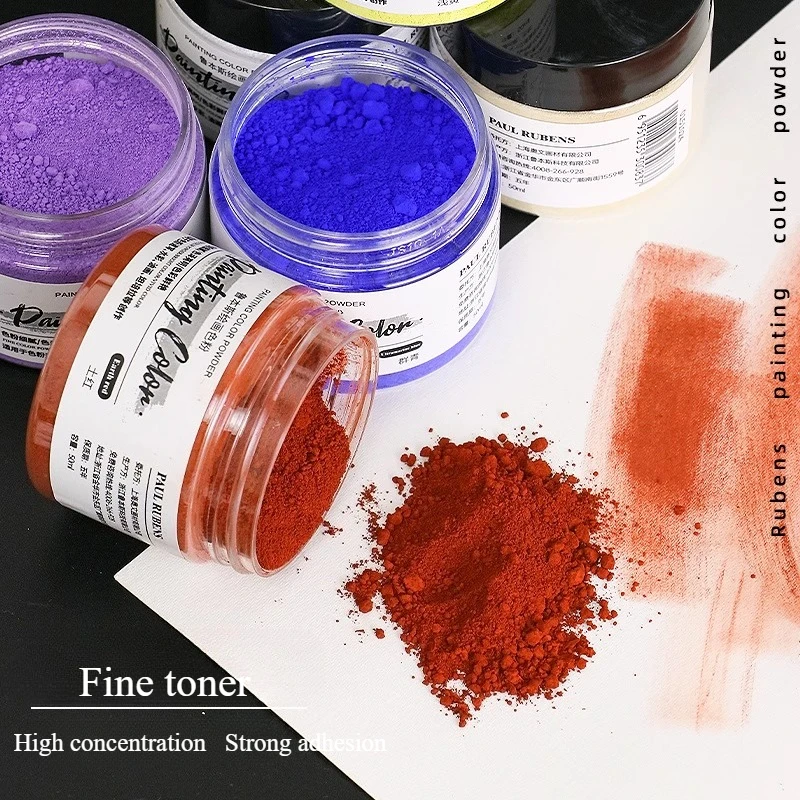 50ml Painting Color Powder Pigment Brightly Color Moisture-proof Seal for Sketch Watercolor Oil Painting Tempera Creation