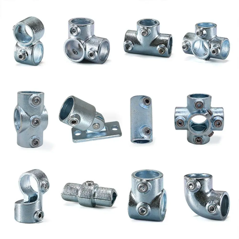 Galvanized Steel Pipe Fittings Pipe Clamp Fittings Multi-Angle Elbow Tee Cross Connector Pipe Joint Connector Storage Rack DIY