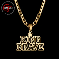 Goxijite Personalized 2 Names Necklace For Women Men Stainless Steel Custom Hollow Nameplate Thick Chain Pendant Memorial Gift