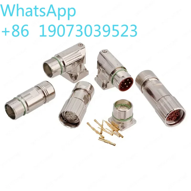 M23 6 7 9 12 17 Pin Male Female Plug Socket Aviation Connector Servo Motor Coding Dysprosium Encoder Straight Elbow Adapter