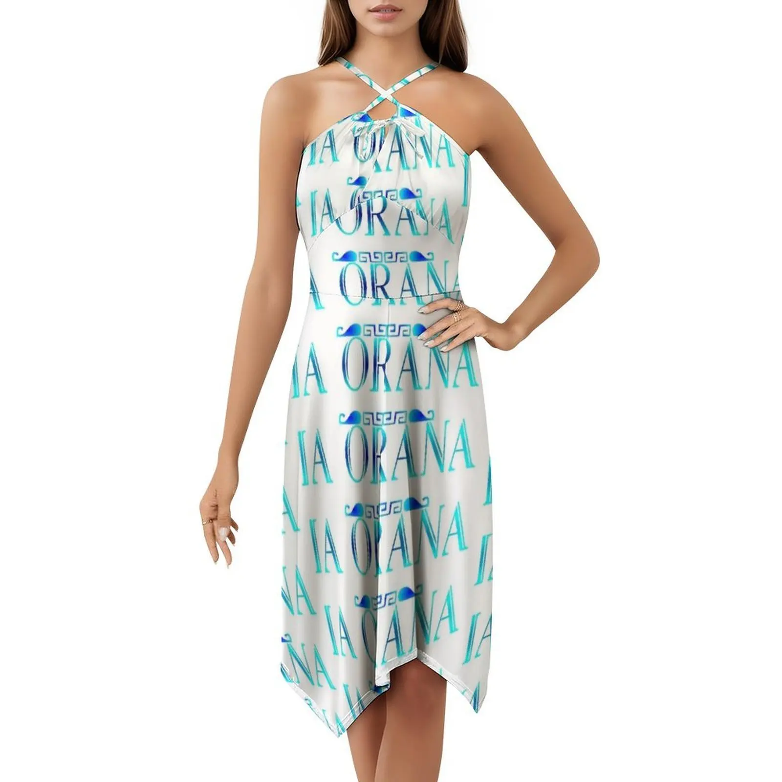 فستان Ia Orana (البحيرة الزرقاء) بفتحة عنق على شكل قلب فستان أنيق للحفلات الصيفية للنساء فستان Iaorana Bonjour Tahitien