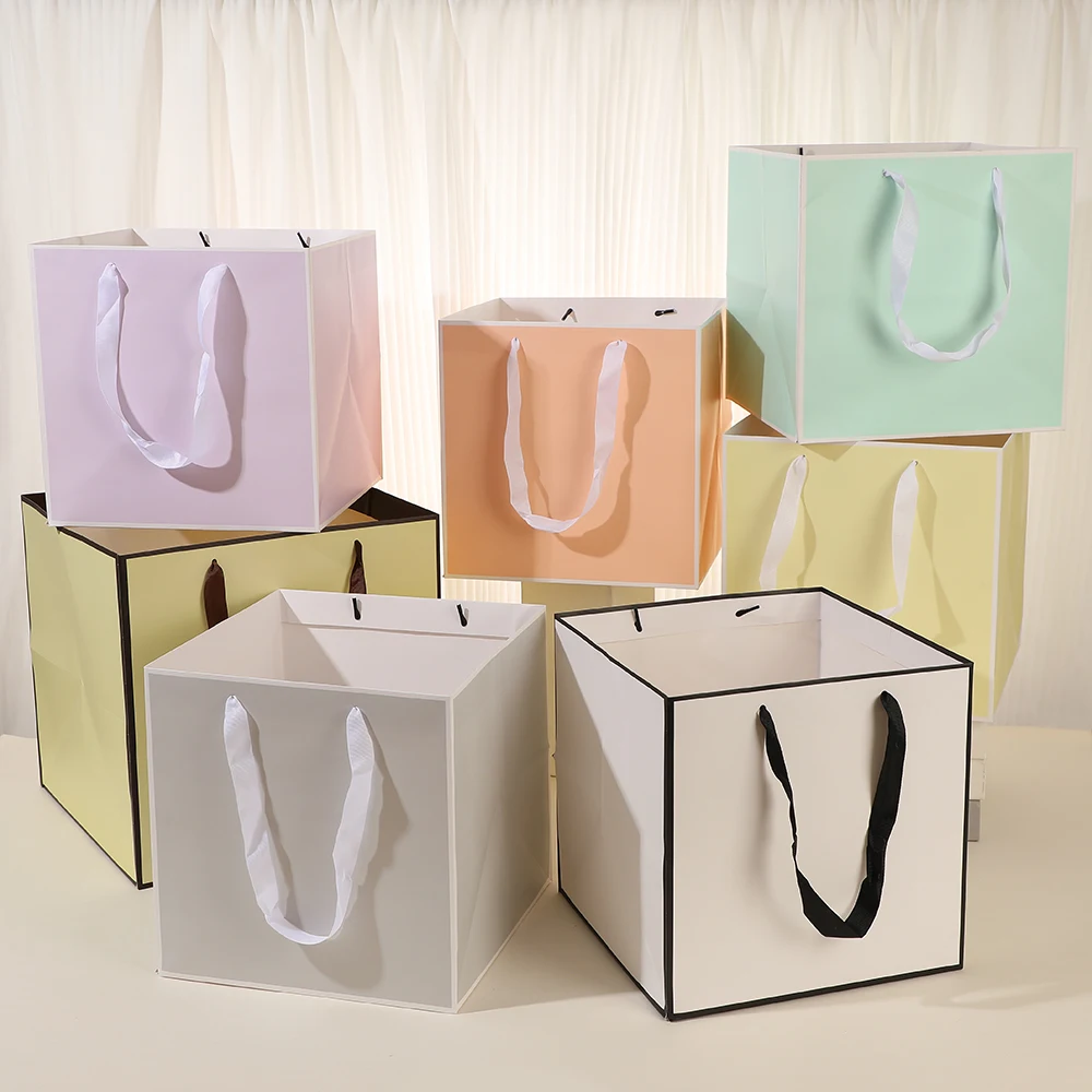 5pcs Square Gift Bag Kraft Pap - đánh giá và giá Party Games New Year
