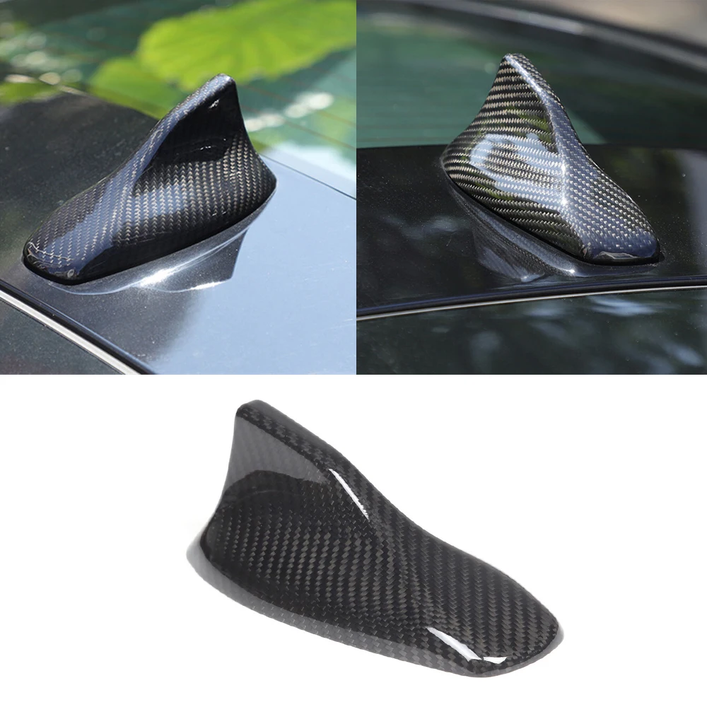 

Dry Real Carbon Fiber Shark Fin Antenna Base Panel Cover For Jaguar F-TYPE 2013-2025 FM/AM Radio Signal Trim Accessories