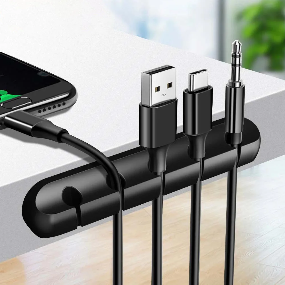 NNBILI 1/2pcs silikon USB kabel organizátor kabel navíječ plocha uklizené klipů kabel držák pro myš sluchátka drát organizátor ﻿