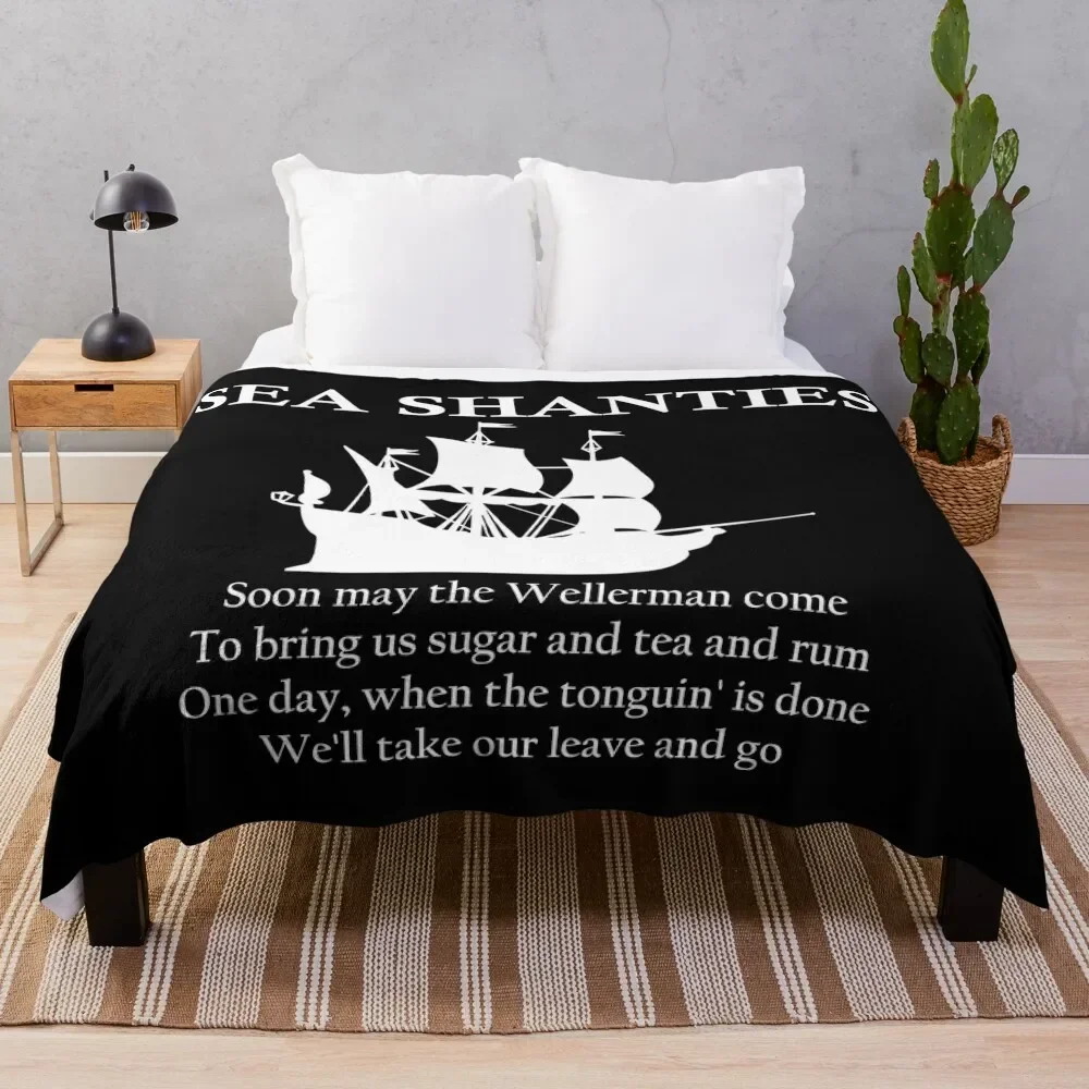 

Sea shanties ship design Throw Blanket Loose Winter beds Blankets