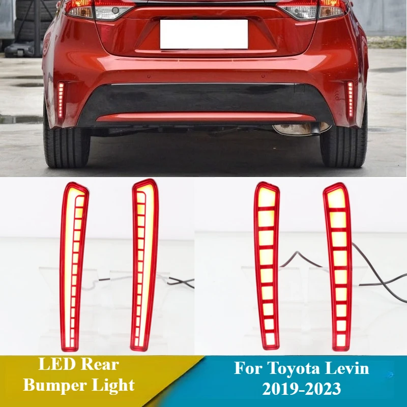 

For Toyota Levin 2019-2023 Car LED Rear Bumper Light Reflector Rear Fog Lamp DRL Brake Turn Signal Lights for US Version Corolla
