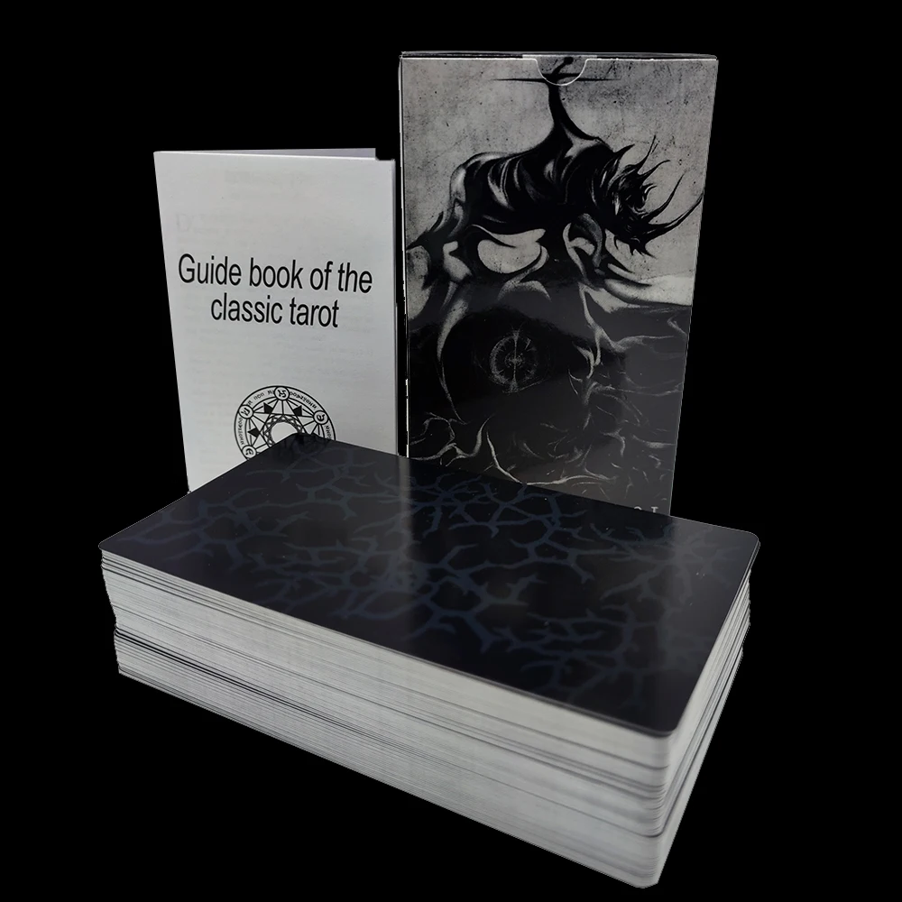 12x7cm The Black Divination Tarot Deck with Guide Book - Featuring Gothic Artwork and Intuitive Symbolism