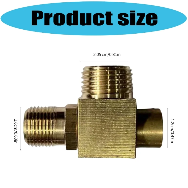 Valvole ritegno per compressore d Connettore per tubo filettato a 3 porte in rame Resistente