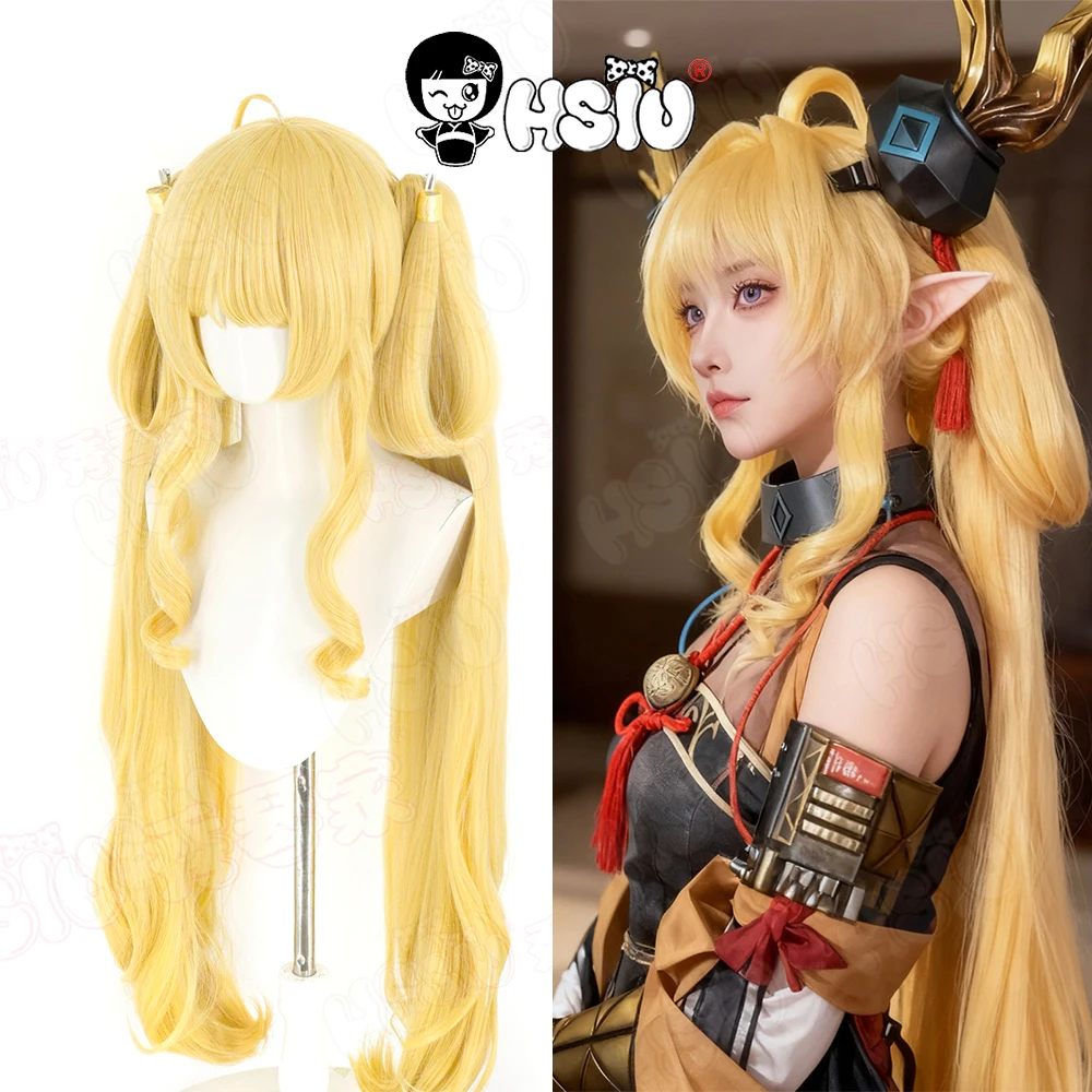 

Парик для косплея Leizi the Thunderbringer HSIU, длинные светлые волосы, синтетический парик + шапочка для парика, парик для вечеринки, игра Arknights Leizi, косплей