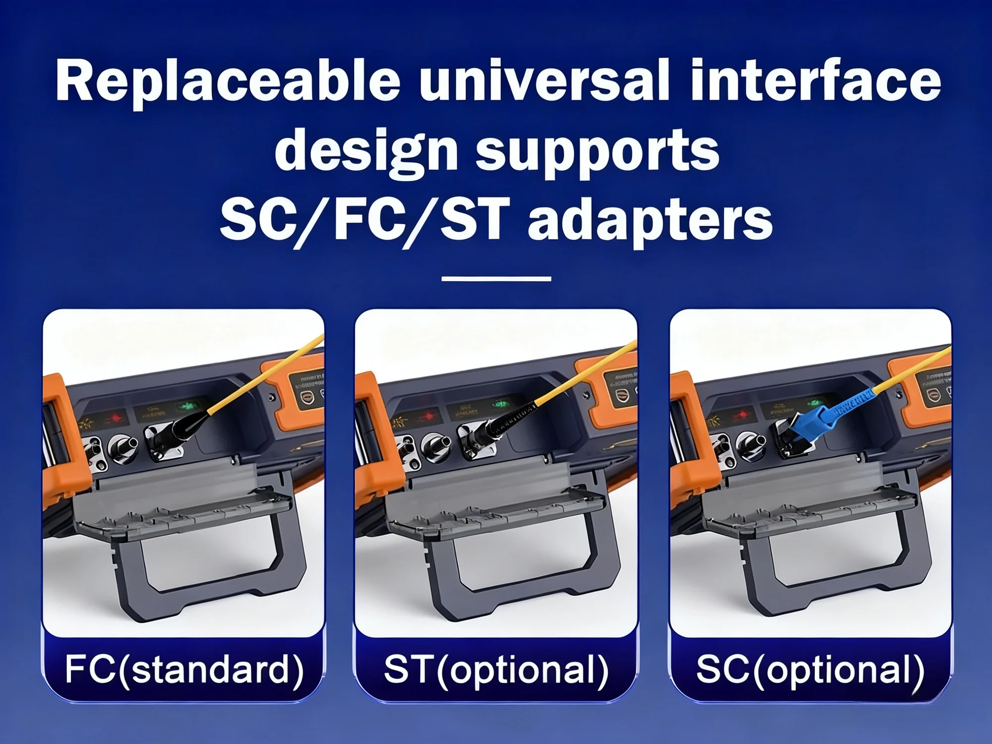 

KOMSHINE FTTX OTDR QX43 SM/PON Touch Screen OTDR UP to 9 Wavelengths W/OPM, VFL, OLS , RJ45 Function SC/FC Tips Could Change