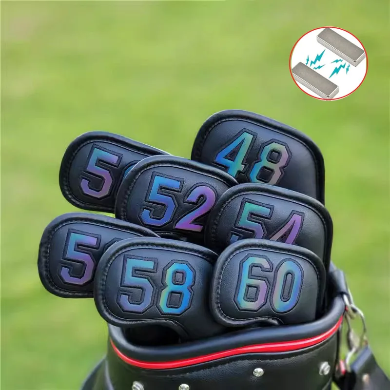 7Pcs Golf Wedge Head Covers Magnetic Protector Golfs Head Cover Golf Accessories Golf Wedge Cover Golf Headcover