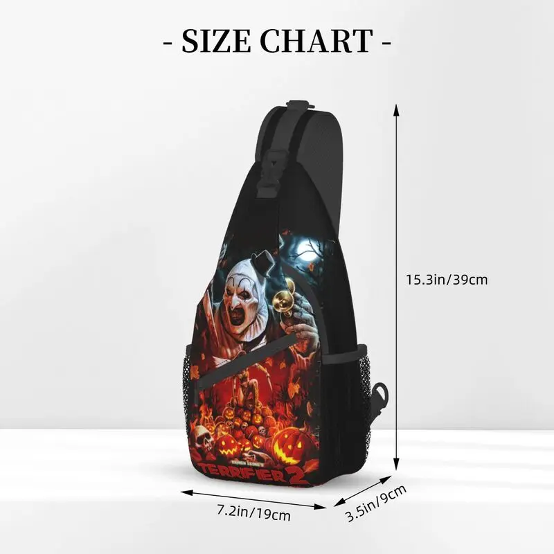 Horror Clown Halloween Movie Terrifier Crossbody Sling Backpack Men Custom Chest Shoulder Bag for Travel Hiking Daypack