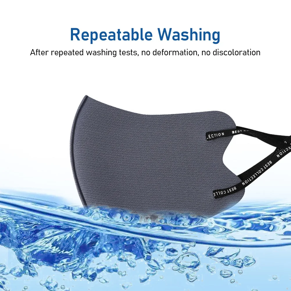 3D Washable Reusable Face Mask Adjustable Dust-proof Breathable Ice Cotton Knitted Mask Sunscreen Haze Unisex Star Masks