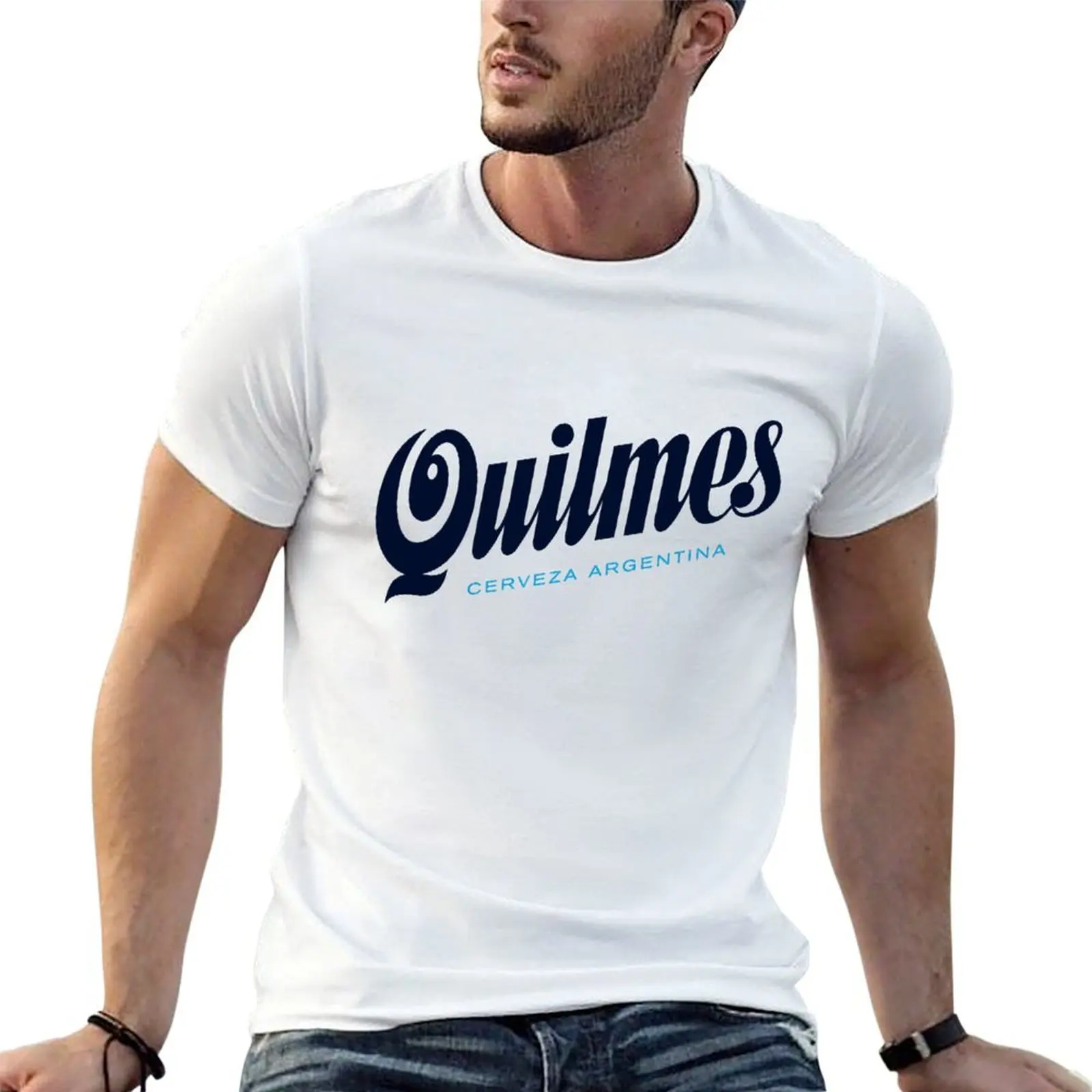 Camiseta con logotipo clásico de Cerveza Argentina Quilmes, camisetas de diseñador, camiseta de anime, camisetas divertidas, camiseta para hombre