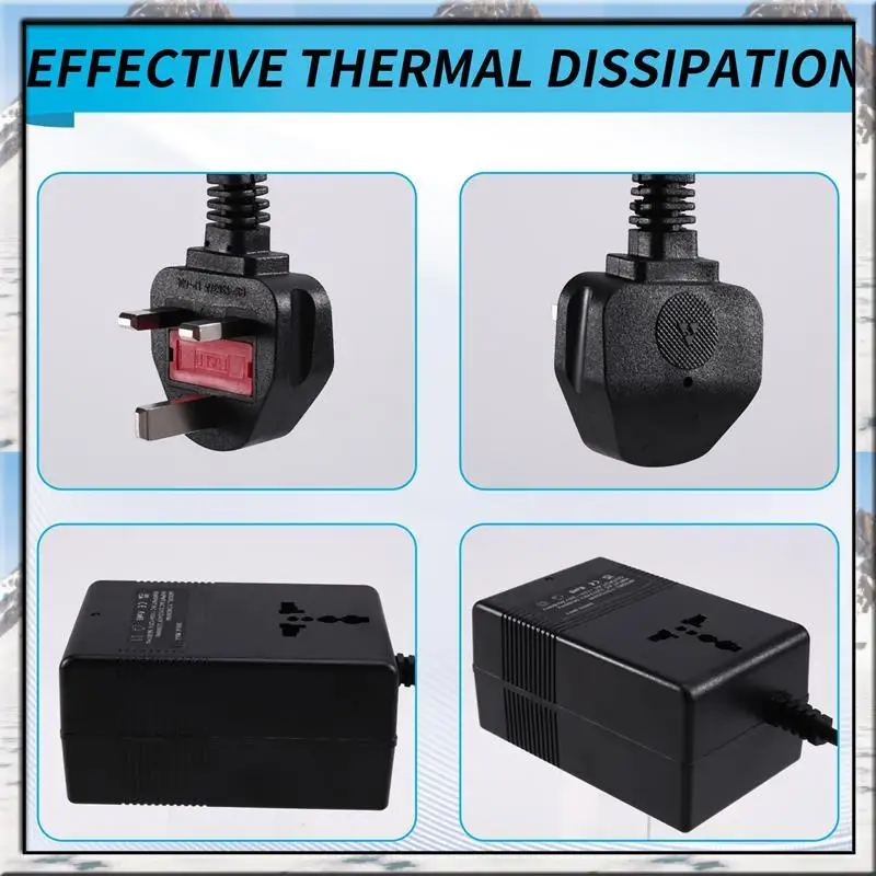 AA46 Compact 300W Travel Voltage Converter Transformer, Step-Down And Step-Up, 220V To 110V And 110V To 220V, UK Plug