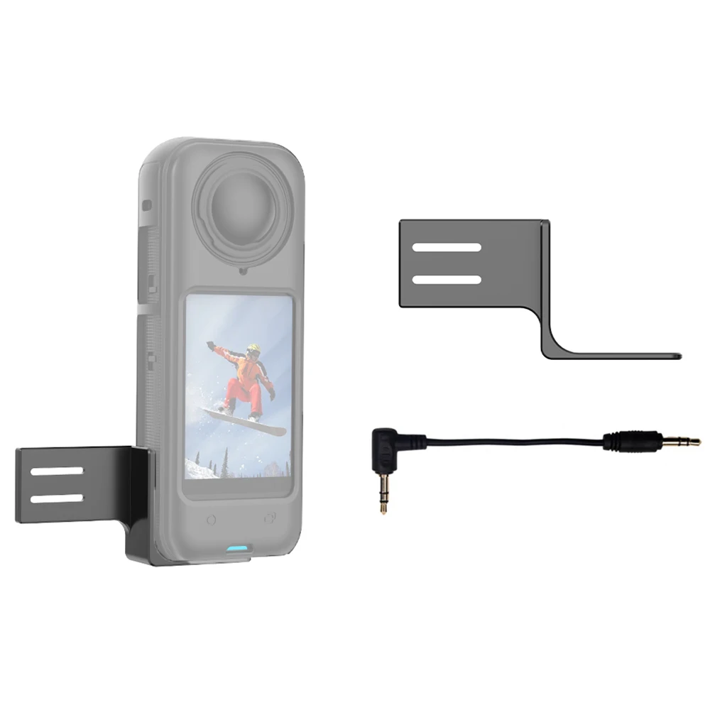FEICHAO Uchwyt rozszerzający mikrofon Adapter mikrofonu Aluminiowy uchwyt mikrofonu zewnętrznego do przedłużacza akcesoriów Insta360 X4 X3 X2 — zdjęcie produktu 2